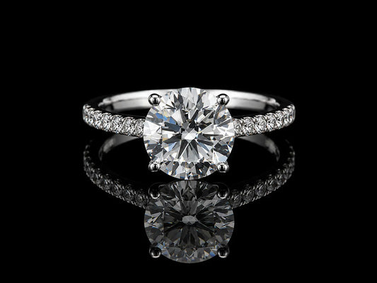 14K White Gold Lab-Grown Diamond Round Cut Engagement Ring – 2.46 CTW IGI Certified Angelica Jewellers