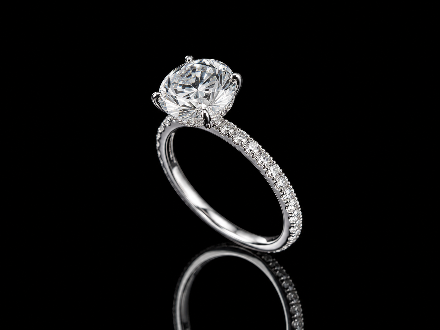 14K White Gold Lab-Grown Diamond Round Cut Engagement Ring – 2.46 CTW IGI Certified Angelica Jewellers