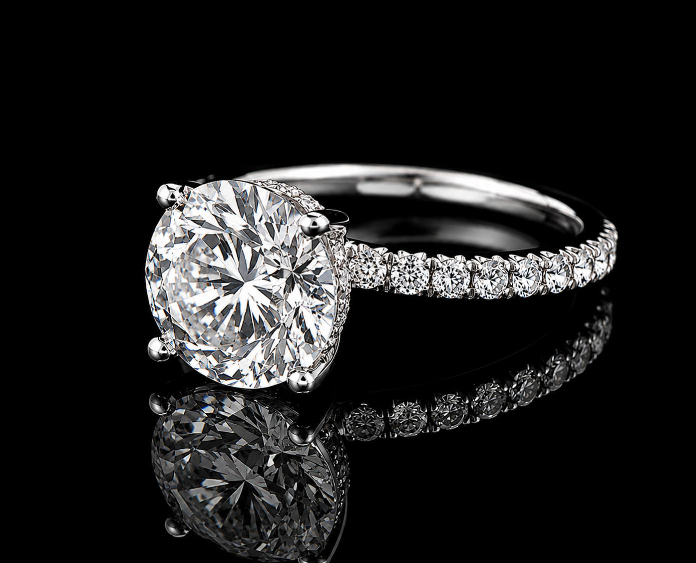 14K White Gold Lab-Grown Diamond Round Cut Engagement Ring – 2.46 CTW IGI Certified Angelica Jewellers