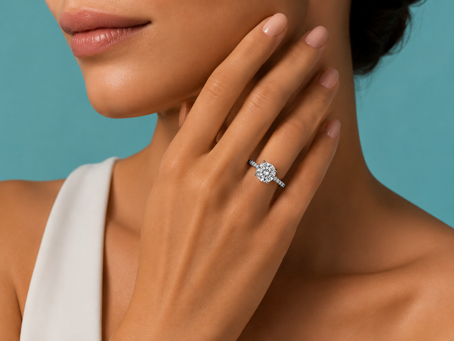14K White Gold Lab-Grown Diamond Round Cut Engagement Ring – 2.46 CTW IGI Certified Angelica Jewellers