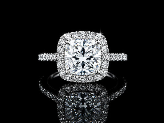 14K White Gold Lab-Grown Diamond Cushion Cut Engagement Ring – 2.58 CTW IGI Certified Angelica Jewellers