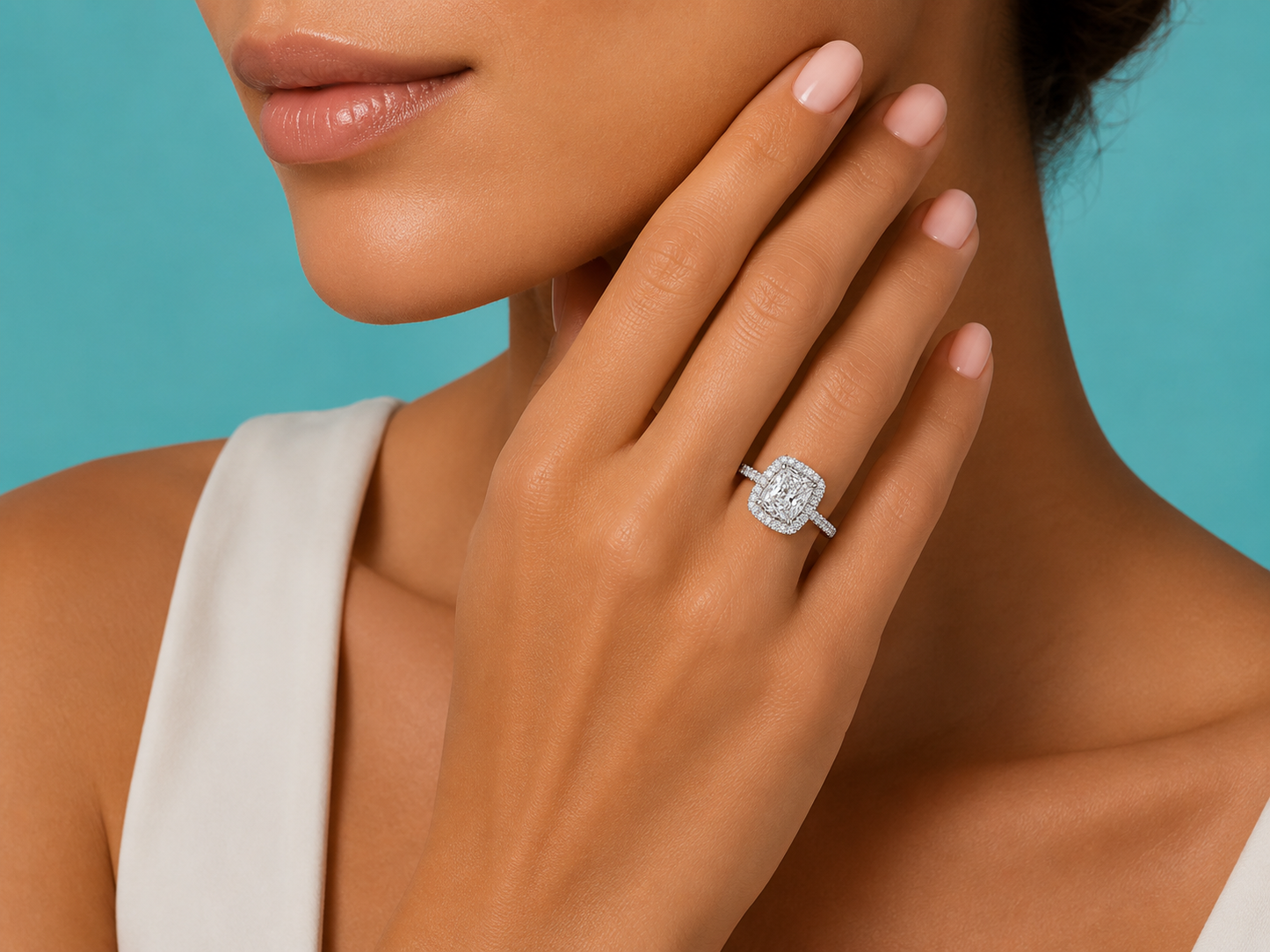 14K White Gold Lab-Grown Diamond Cushion Cut Engagement Ring – 2.58 CTW IGI Certified Angelica Jewellers