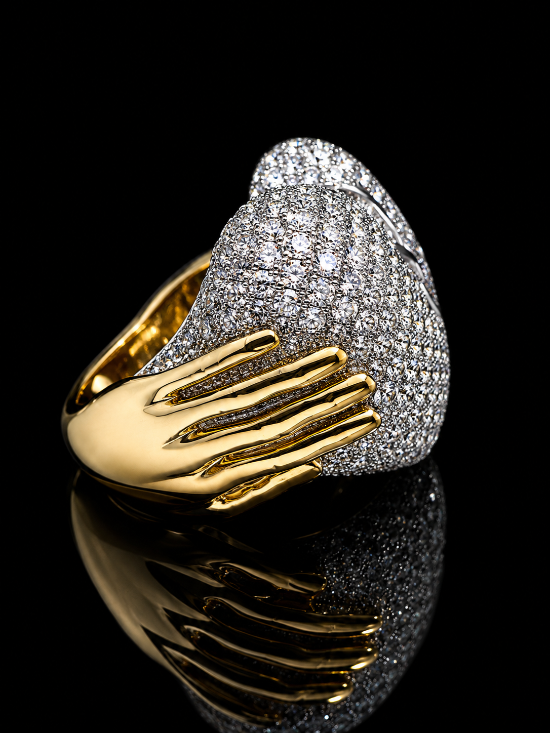 The New Klada Broken Heart Ring – 10K Two-Tone Gold Diamond Statement Ring | 5.87 CTW VVS F+ Diamonds