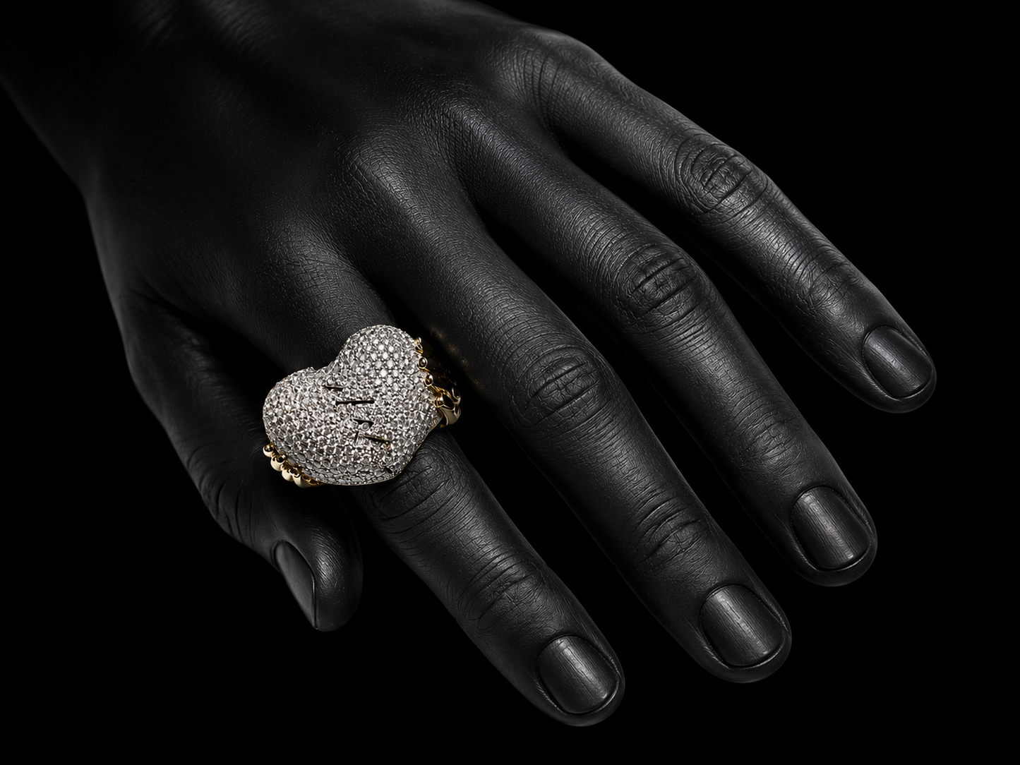 The New Klada Broken Heart Ring – 10K Two-Tone Gold Diamond Statement Ring | 5.87 CTW VVS F+ Diamonds