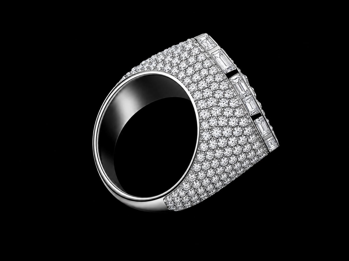 10K White Gold Pink Sapphire & Diamond Cross Ring – 9.10 CTW
