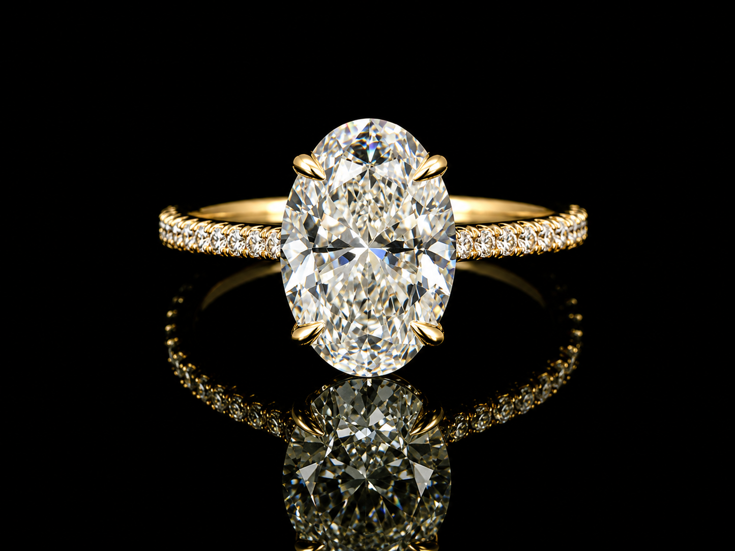 18K Yellow Gold Lab-Grown Diamond Oval Cut Engagement Ring – 2.93 CTW IGI Certified Angelica Jewellers