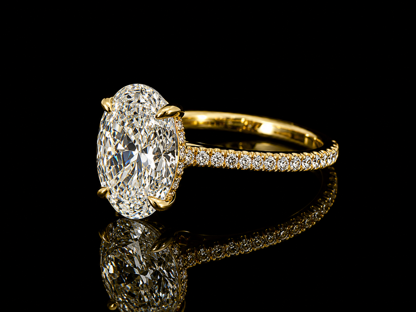 18K Yellow Gold Lab-Grown Diamond Oval Cut Engagement Ring – 2.93 CTW IGI Certified Angelica Jewellers