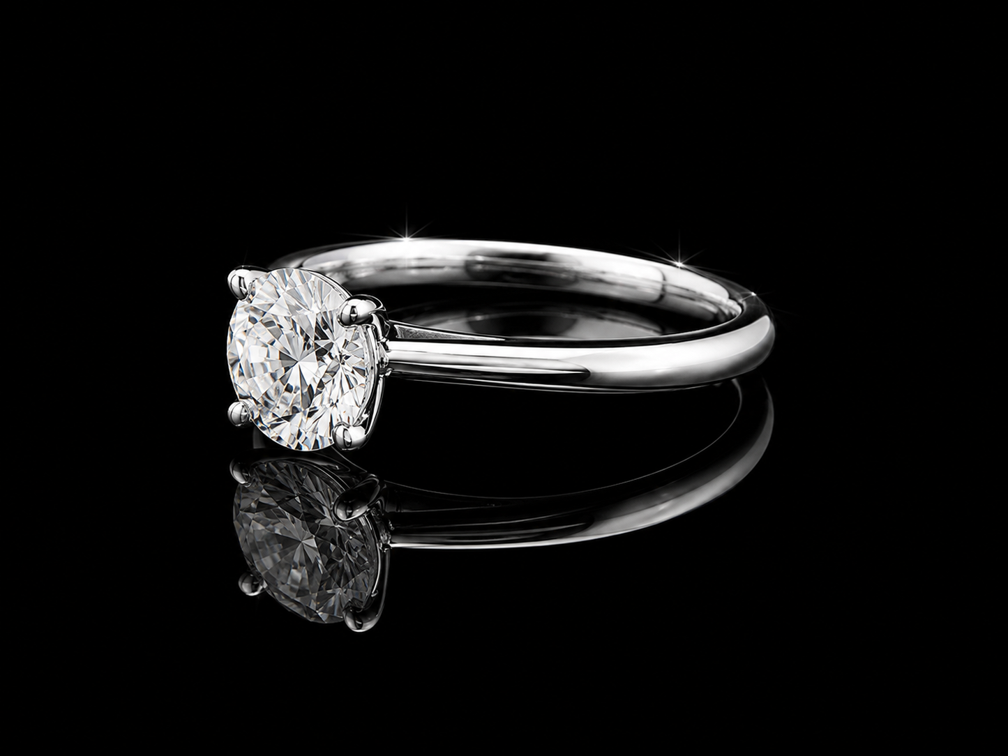 14K White Gold Lab-Grown Diamond Solitaire Round Cut Engagement Ring – 1.50 CT IGI Certified Angelica Jewellers