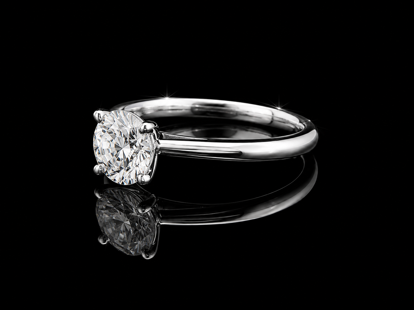 14K White Gold Lab-Grown Diamond Solitaire Round Cut Engagement Ring – 1.50 CT IGI Certified Angelica Jewellers