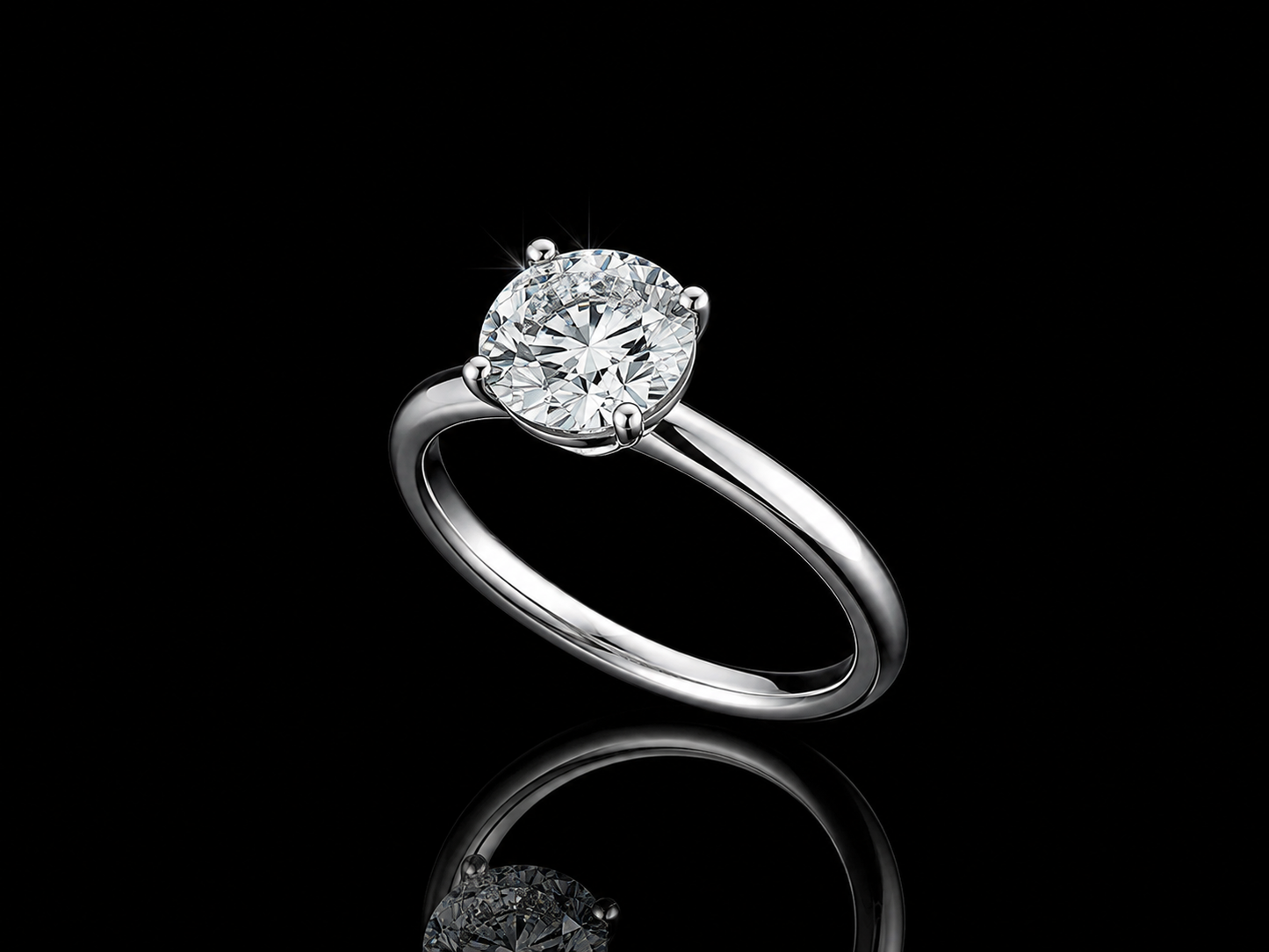 14K White Gold Lab-Grown Diamond Solitaire Round Cut Engagement Ring – 1.50 CT IGI Certified Angelica Jewellers