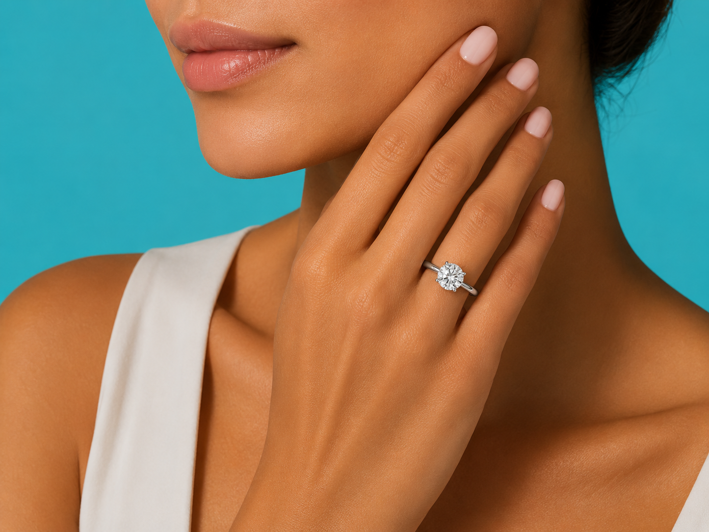 14K White Gold Lab-Grown Diamond Solitaire Round Cut Engagement Ring – 1.50 CT IGI Certified Angelica Jewellers