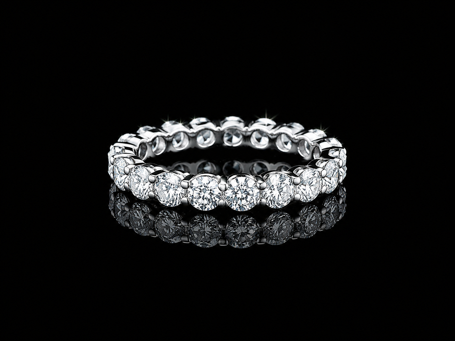 14K White Gold Shared Prong Round Brilliant Lab-Grown Diamond Eternity Ring – 3.10 CTW Angelica Jewellers