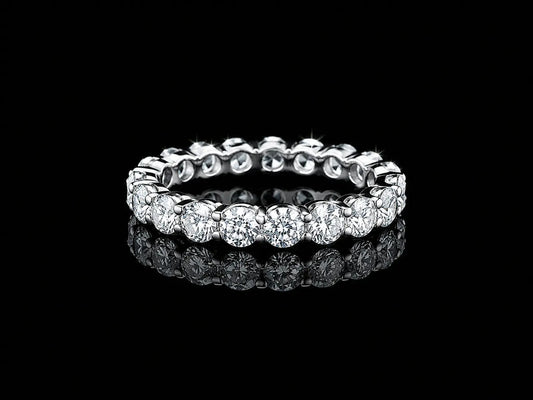14K White Gold Shared Prong Round Brilliant Lab-Grown Diamond Eternity Ring – 3.10 CTW Angelica Jewellers
