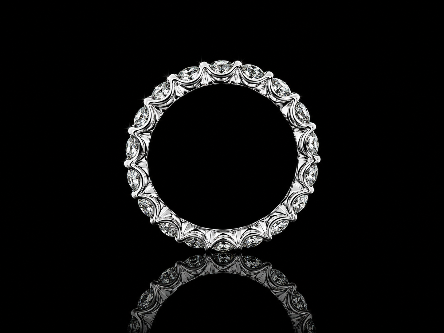14K White Gold Shared Prong Round Brilliant Lab-Grown Diamond Eternity Ring – 3.10 CTW Angelica Jewellers