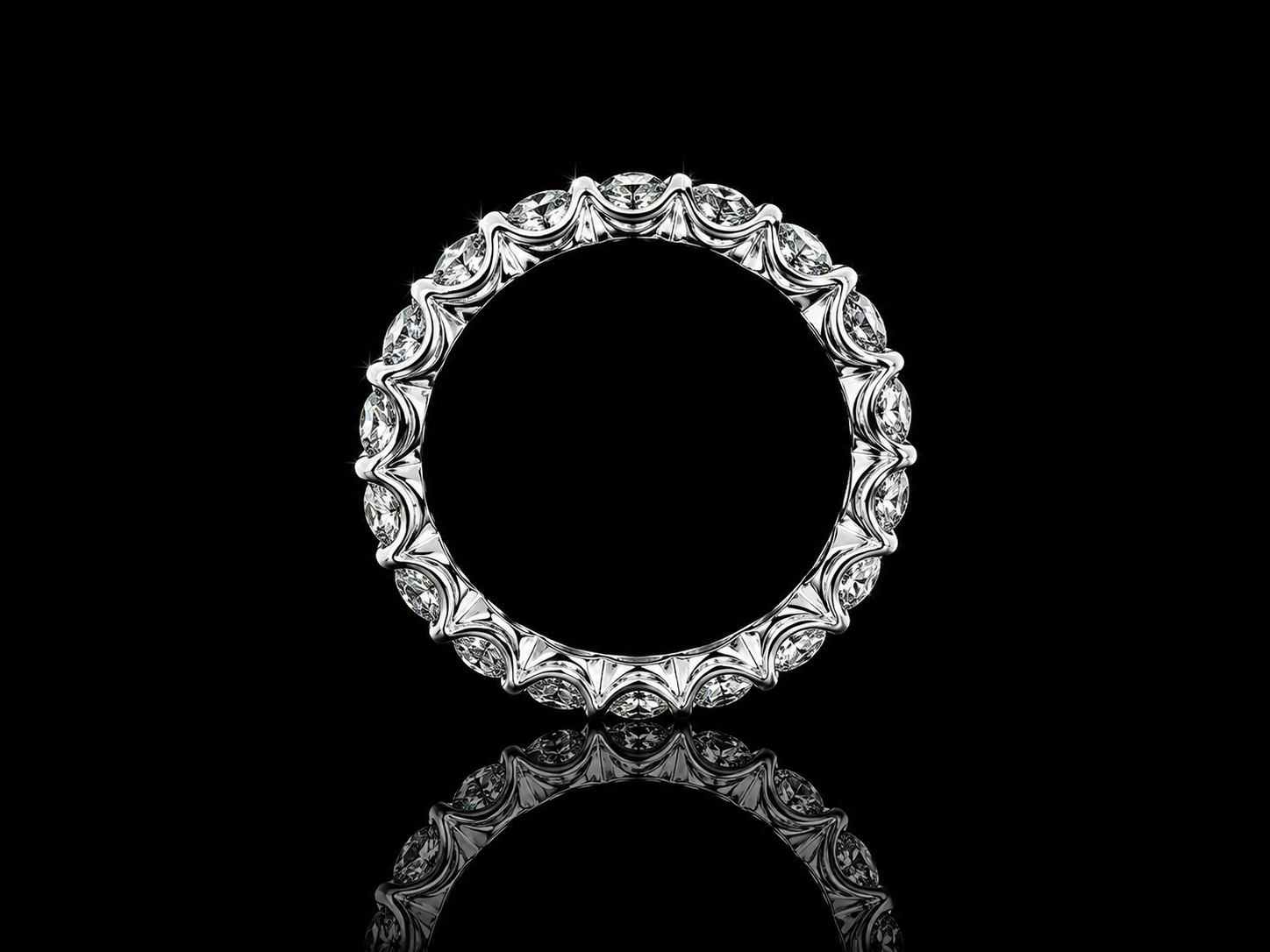 14K White Gold Shared Prong Round Brilliant Lab-Grown Diamond Eternity Ring – 3.10 CTW Angelica Jewellers