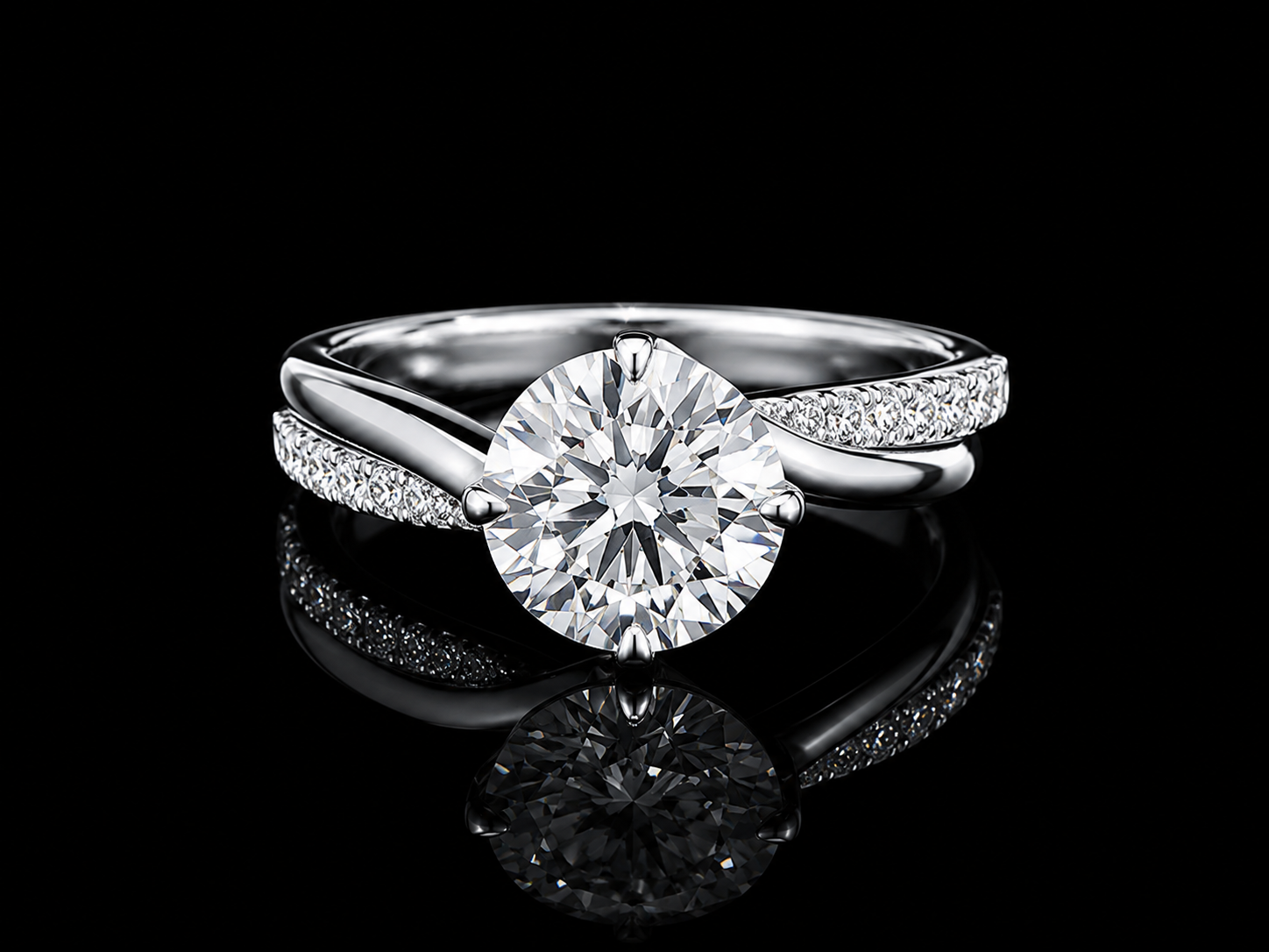 14K White Gold Lab-Grown Diamond Round Cut Engagement Ring – 1.70 CTW IGI Certified Angelica Jewellers