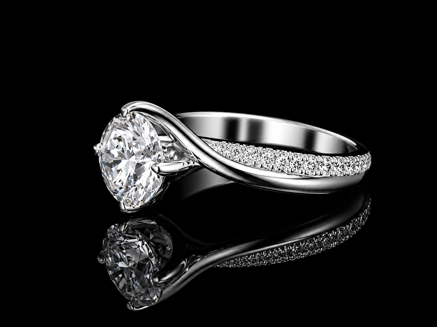 14K White Gold Lab-Grown Diamond Round Cut Engagement Ring – 1.70 CTW IGI Certified Angelica Jewellers