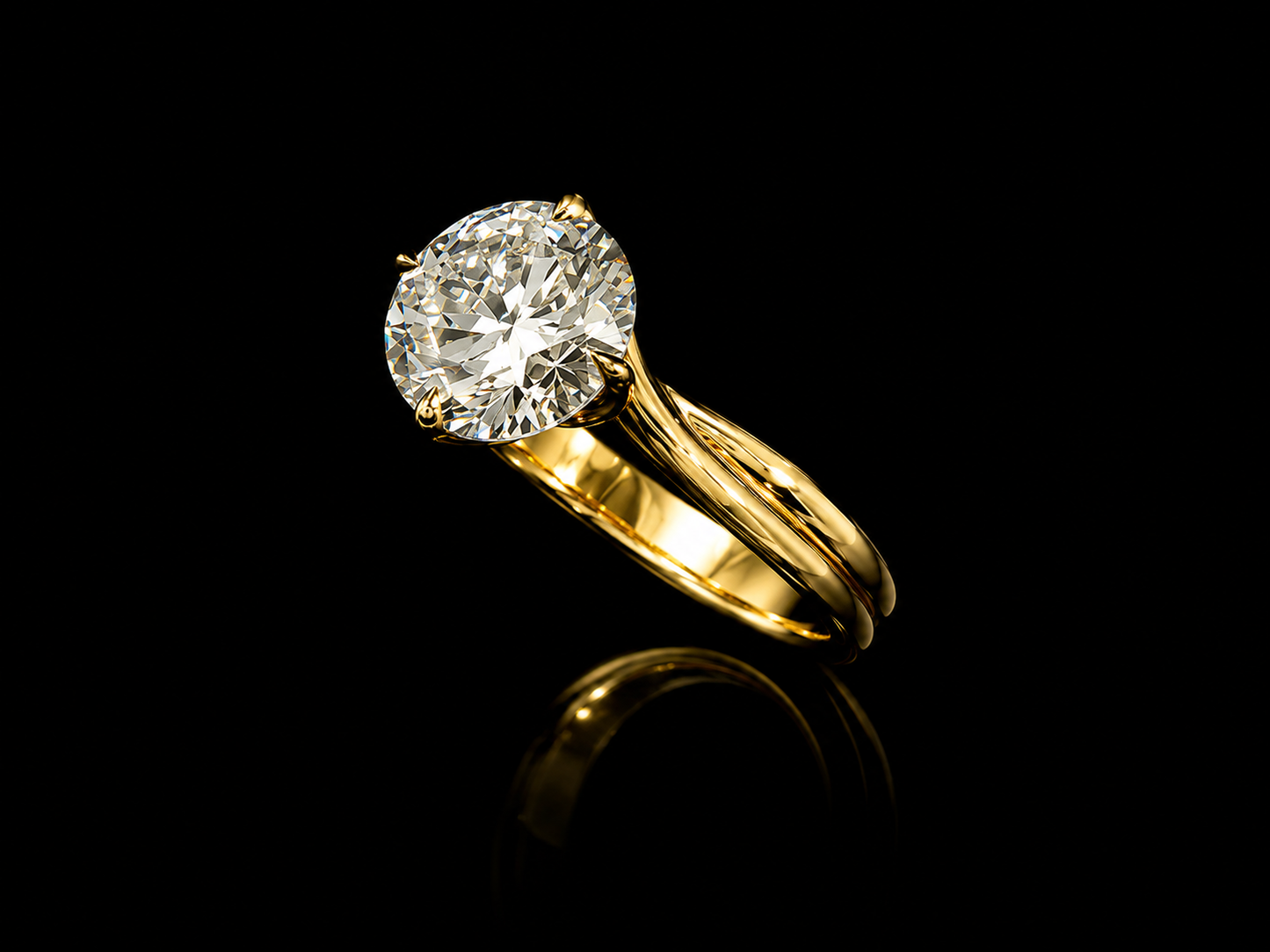 18K Yellow Gold Lab-Grown Diamond Round Cut Engagement Ring – 2.00 CT IGI Certified Angelica Jewellers