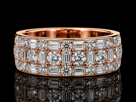 Alliance ÉTERNITÉ EN OR ROSE 10K 6,38 CT DE DIAMANTS EN VVS F+ 