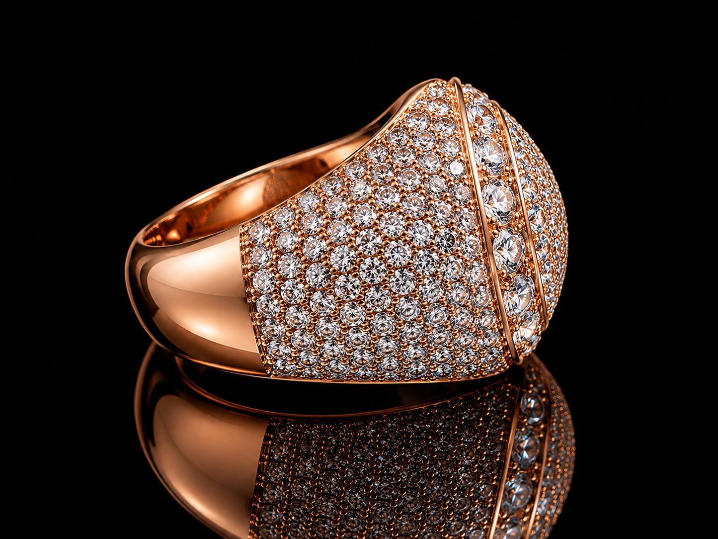 14K Rose Gold Diamond Ring – 5.05 CT Total Weight | VVS Clarity, F+ Color | Signature Collection Angelica Jewellers