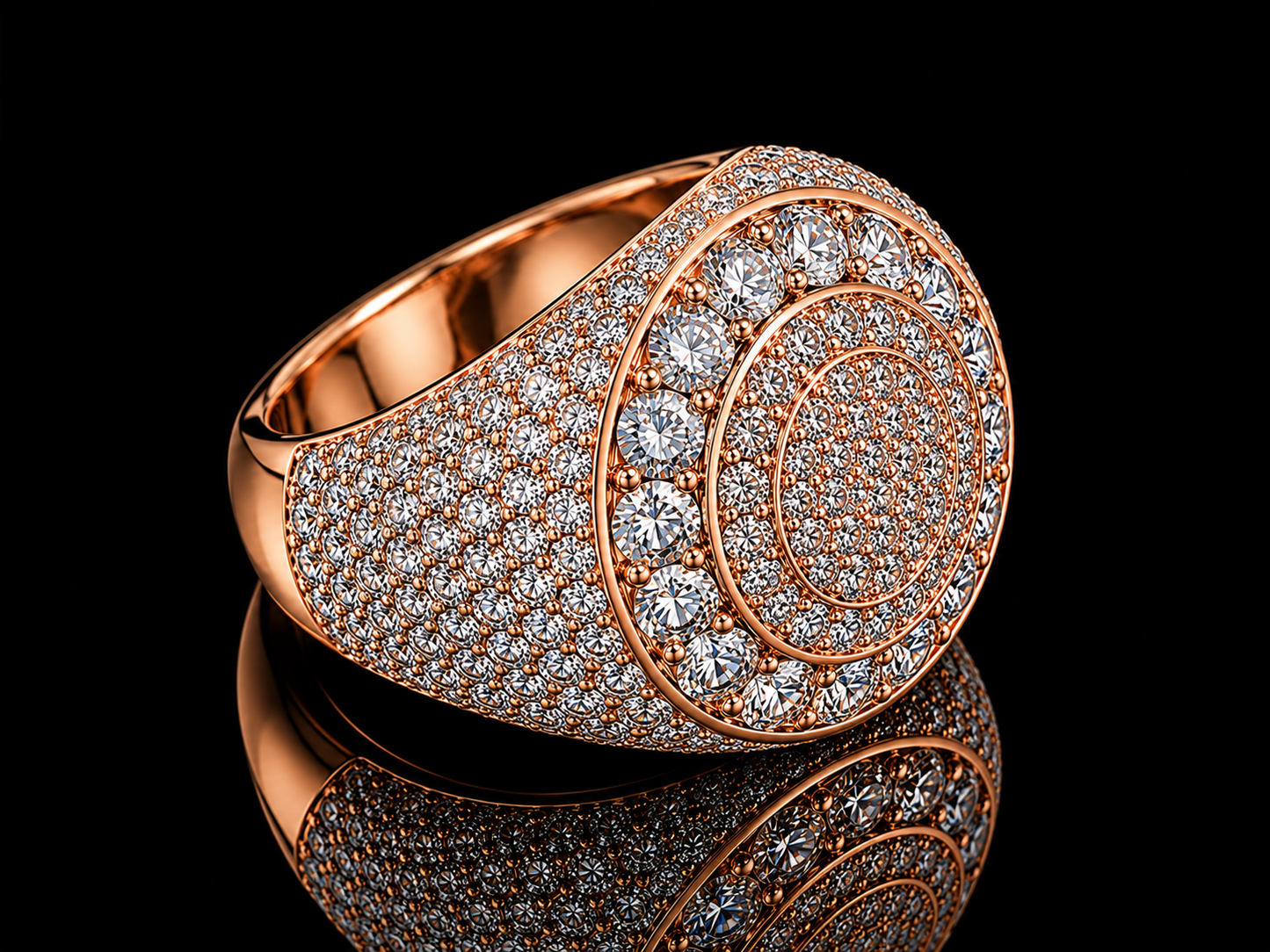 14K Rose Gold Diamond Ring – 5.05 CT Total Weight | VVS Clarity, F+ Color | Signature Collection Angelica Jewellers