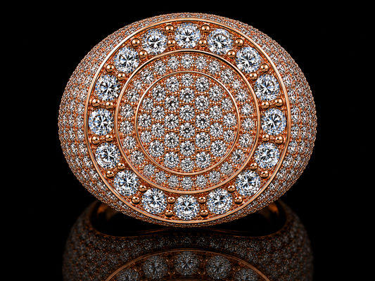 14K Rose Gold Diamond Ring – 5.05 CT Total Weight | VVS Clarity, F+ Color | Signature Collection
