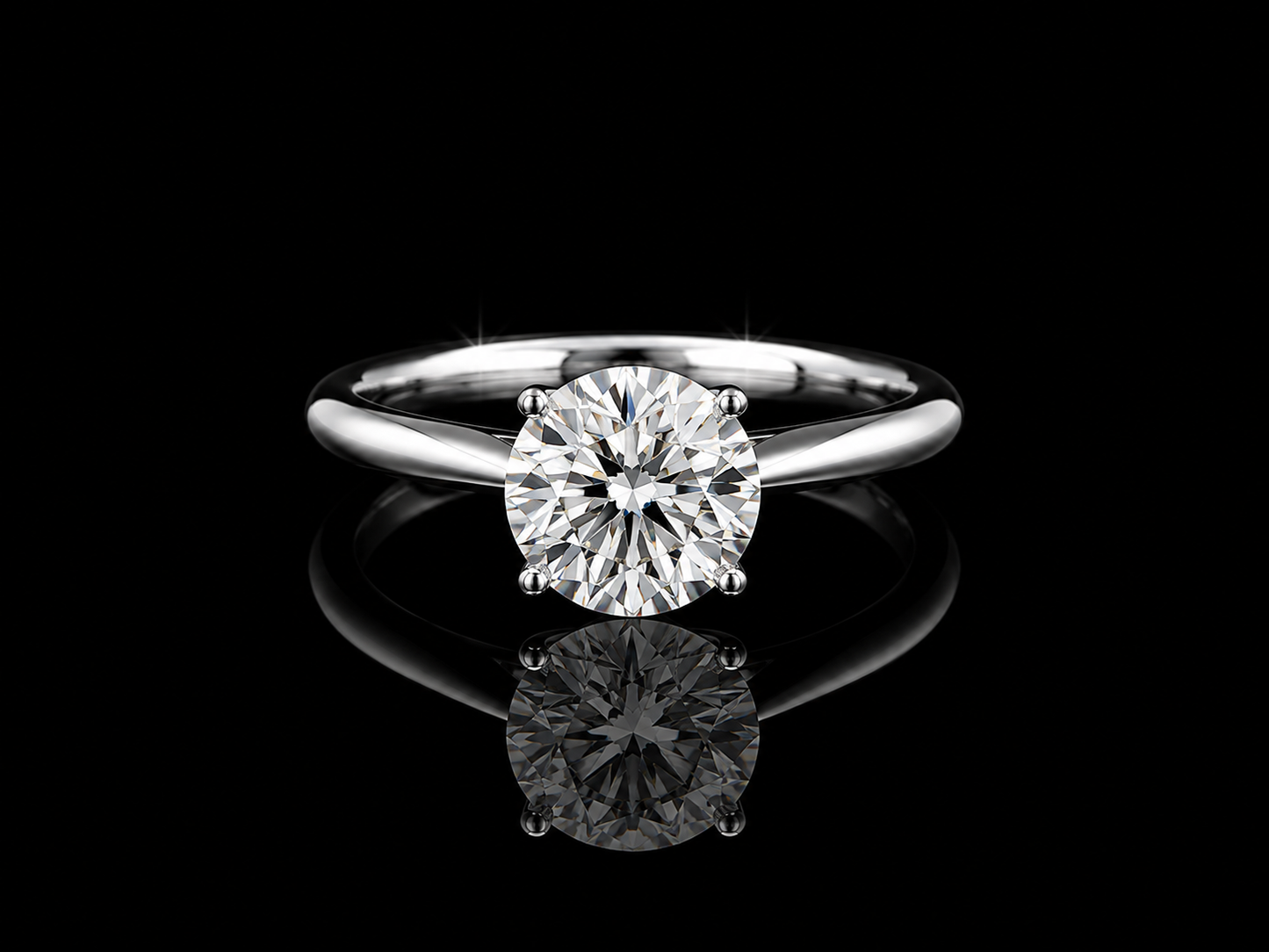 14K White Gold Lab-Grown Diamond Solitaire Round Cut Engagement Ring – 1.50 CT IGI Certified Angelica Jewellers