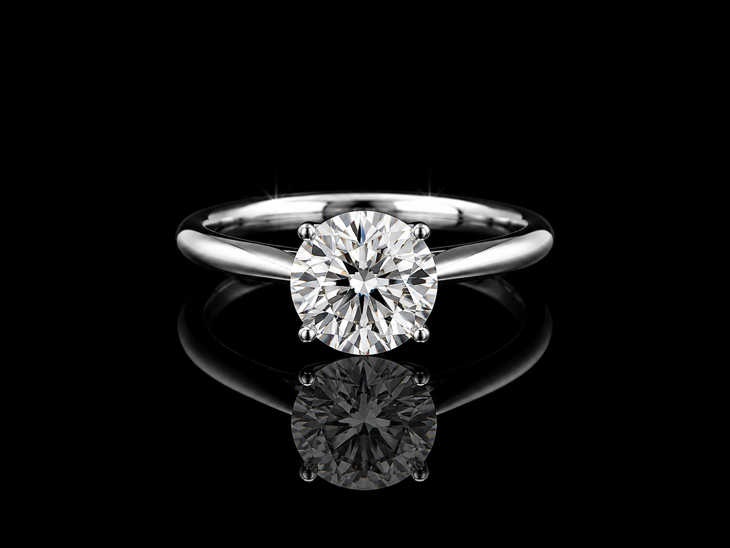 14K White Gold Lab-Grown Diamond Solitaire Round Cut Engagement Ring – 1.50 CT IGI Certified Angelica Jewellers