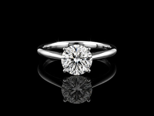 14K White Gold Lab-Grown Diamond Solitaire Round Cut Engagement Ring – 1.50 CT IGI Certified Angelica Jewellers