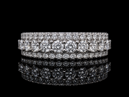 10K White Gold Diamond Band Ring – 3.75 CT VVS F+ Diamonds | 6MM Signature Collection
