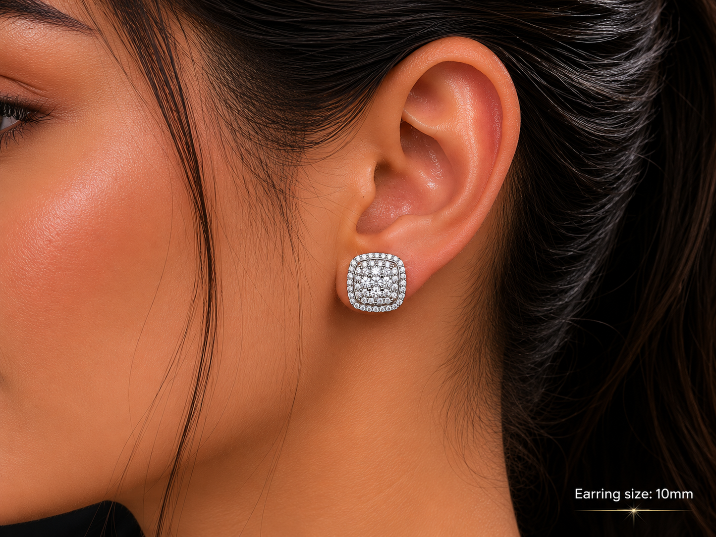 14K WHITE GOLD DIAMONDS VVS F+ EARRINGS