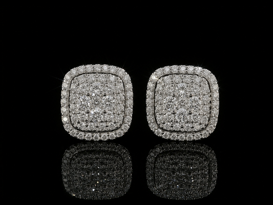 14K WHITE GOLD DIAMONDS VVS F+ EARRINGS