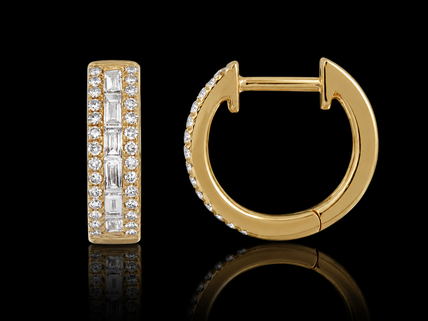 14K YELLOW GOLD 7MM STAR DIAMOND EARRINGS