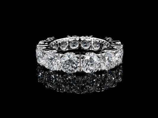 14K White Gold Full Eternity Lab-Grown Diamond Band – 7.10 ct – VVS-VS F+