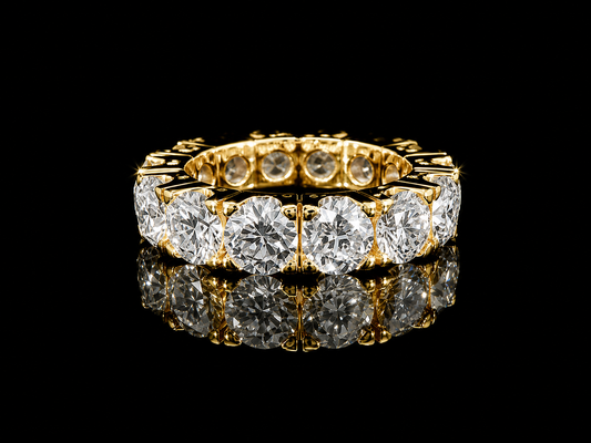 14K Yellow Gold Full Eternity Lab-Grown Diamond Band – 7.10 ct – VVS-VS F+