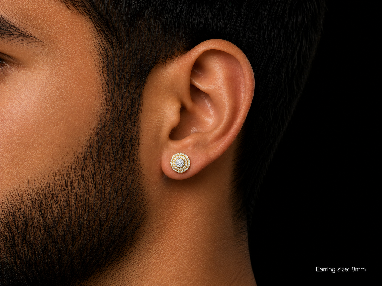 PENDIENTES DE ORO AMARILLO DE 10 K CON DIAMANTES REDONDOS DE 8 MM