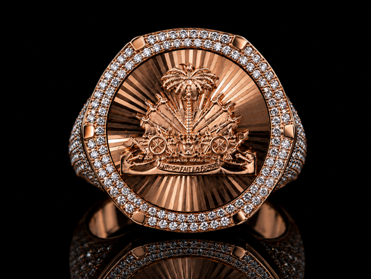 BAGUE À MAILLONS CUBAINS EN OR ROSE 10K 15MM 3,30CT DE DIAMANTS EN VVS F+