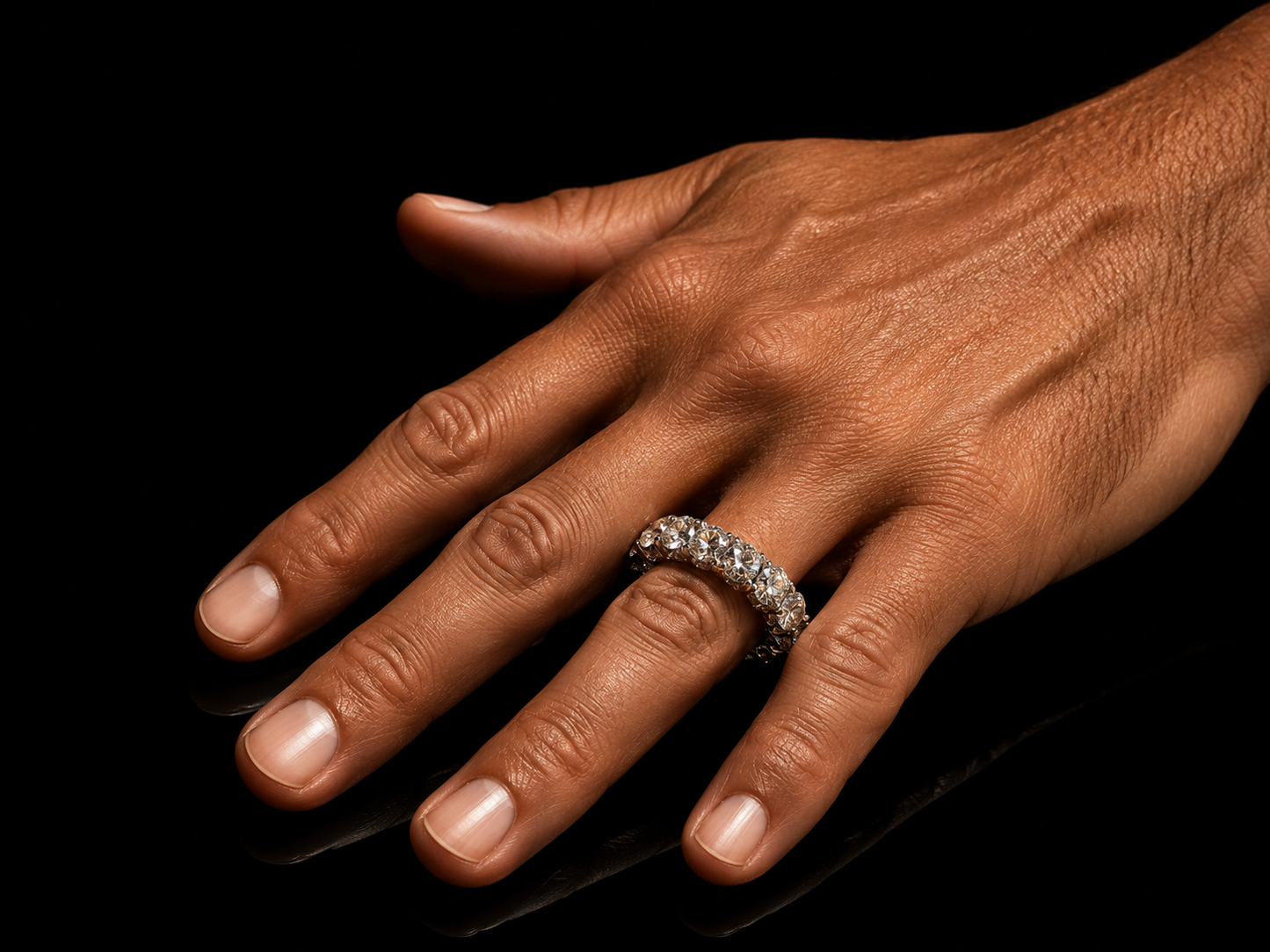 17CT Lab Diamond Inside-Out Eternity Band Ring in 10K White Gold | VS–VVS F+ Color | 6MM