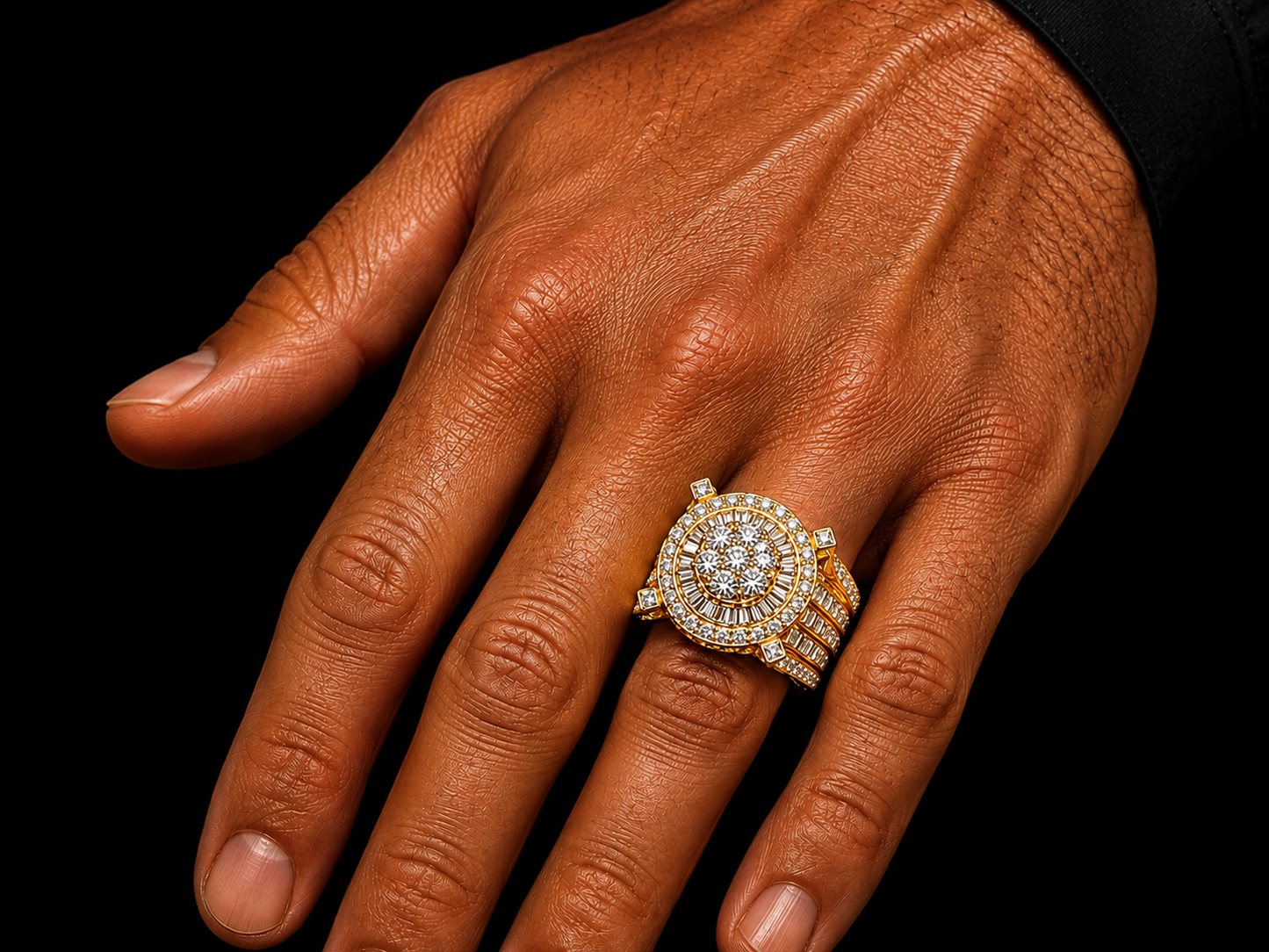 10K Yellow Gold Men's Diamond Ring – 4.40 CT Natural Diamonds SI-I1 G-H Color | Bold Luxury Statement Ring