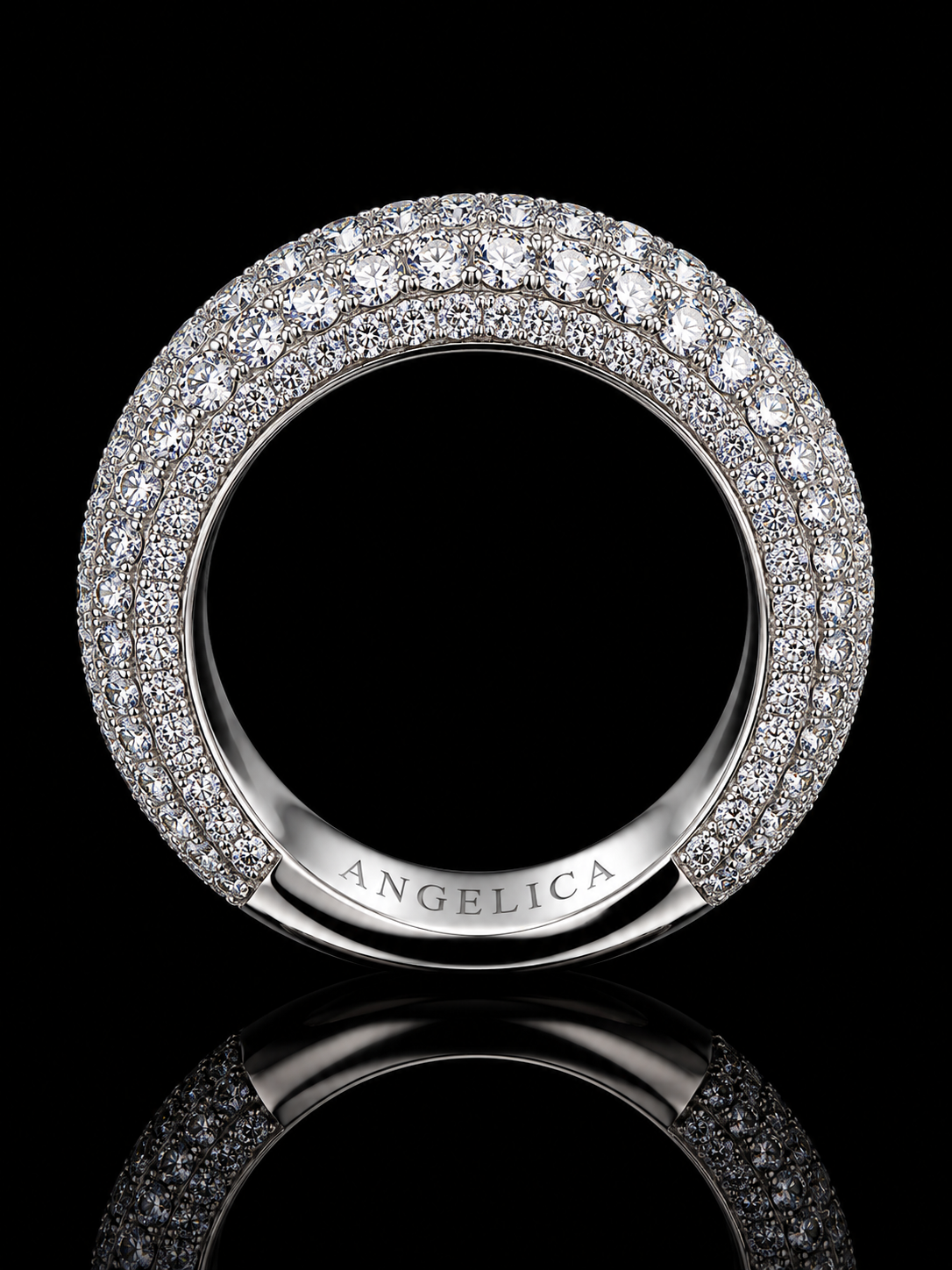 Angelica Signature 10K White Gold Diamond Band Ring – 3.75 CT VVS F+ Natural Diamonds | 7mm Luxury Eternity Band Angelica Jewellers