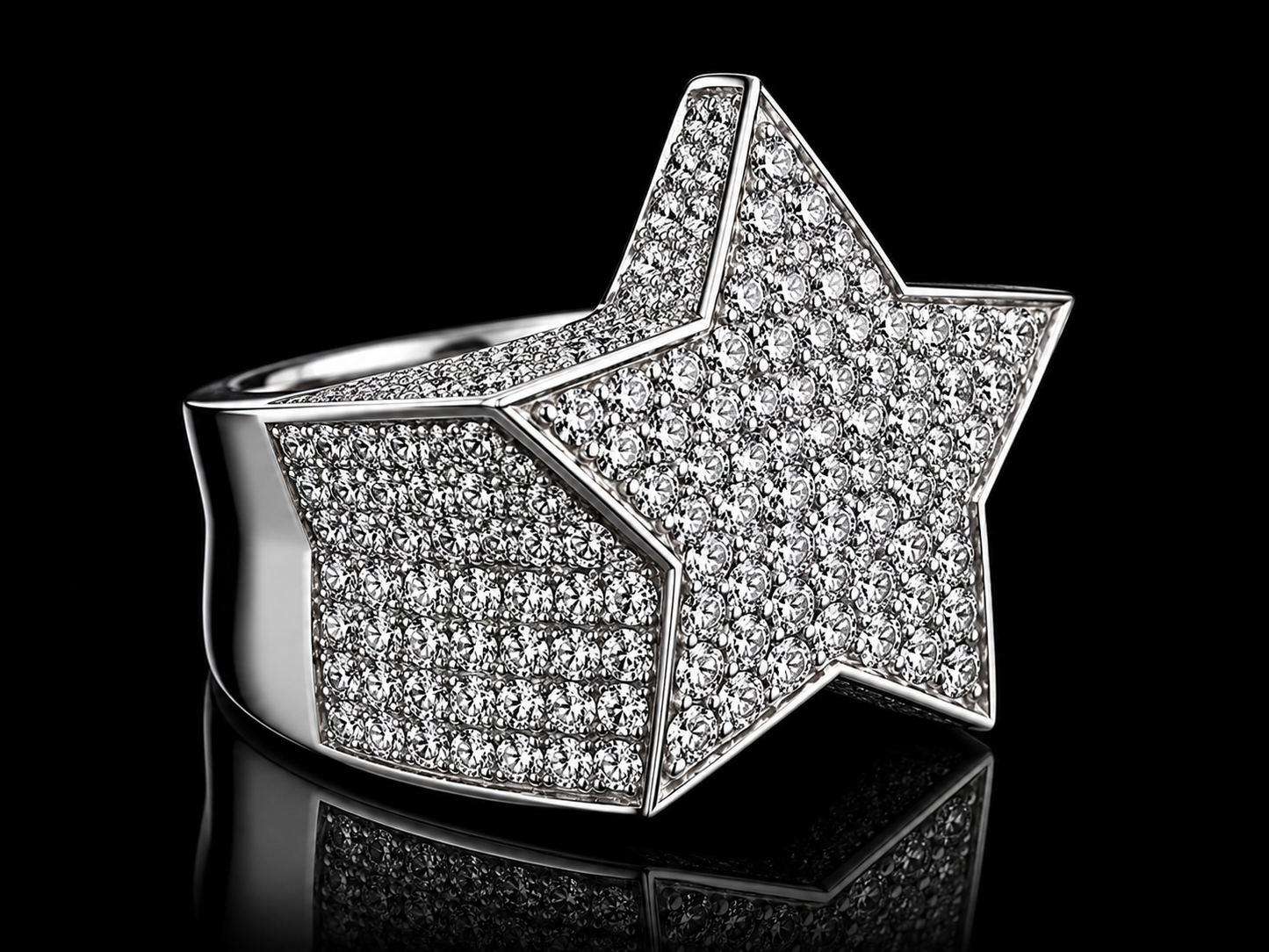 10K White Gold Diamond Star Ring – 1.00 CT Natural Diamonds Angelica Jewellers
