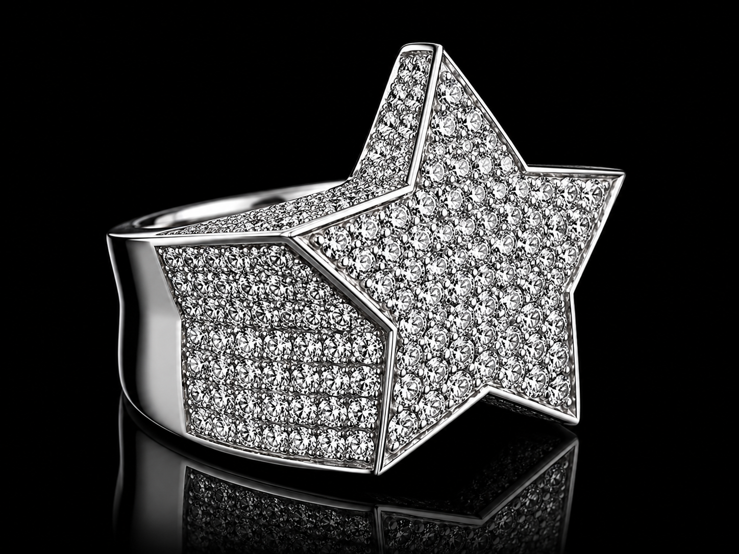 10K White Gold Diamond Star Ring – 1.00 CT Natural Diamonds Angelica Jewellers