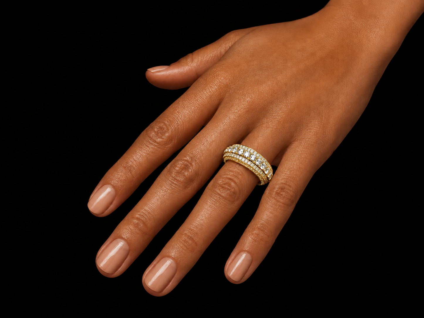 0K White Gold Diamond Band Ring – 3.40 CT VVS F+ Natural Diamonds Angelica Jewellers