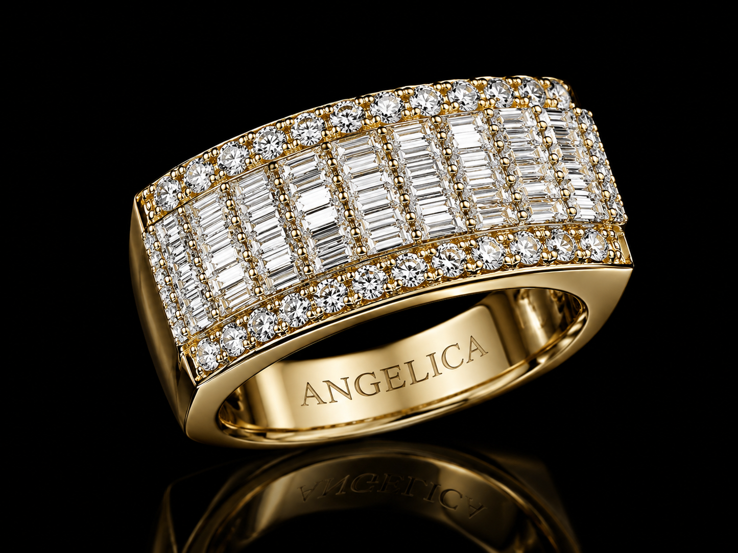 10KT Yellow Gold Diamond Statement Ring – 4.50 CT Natural Diamonds