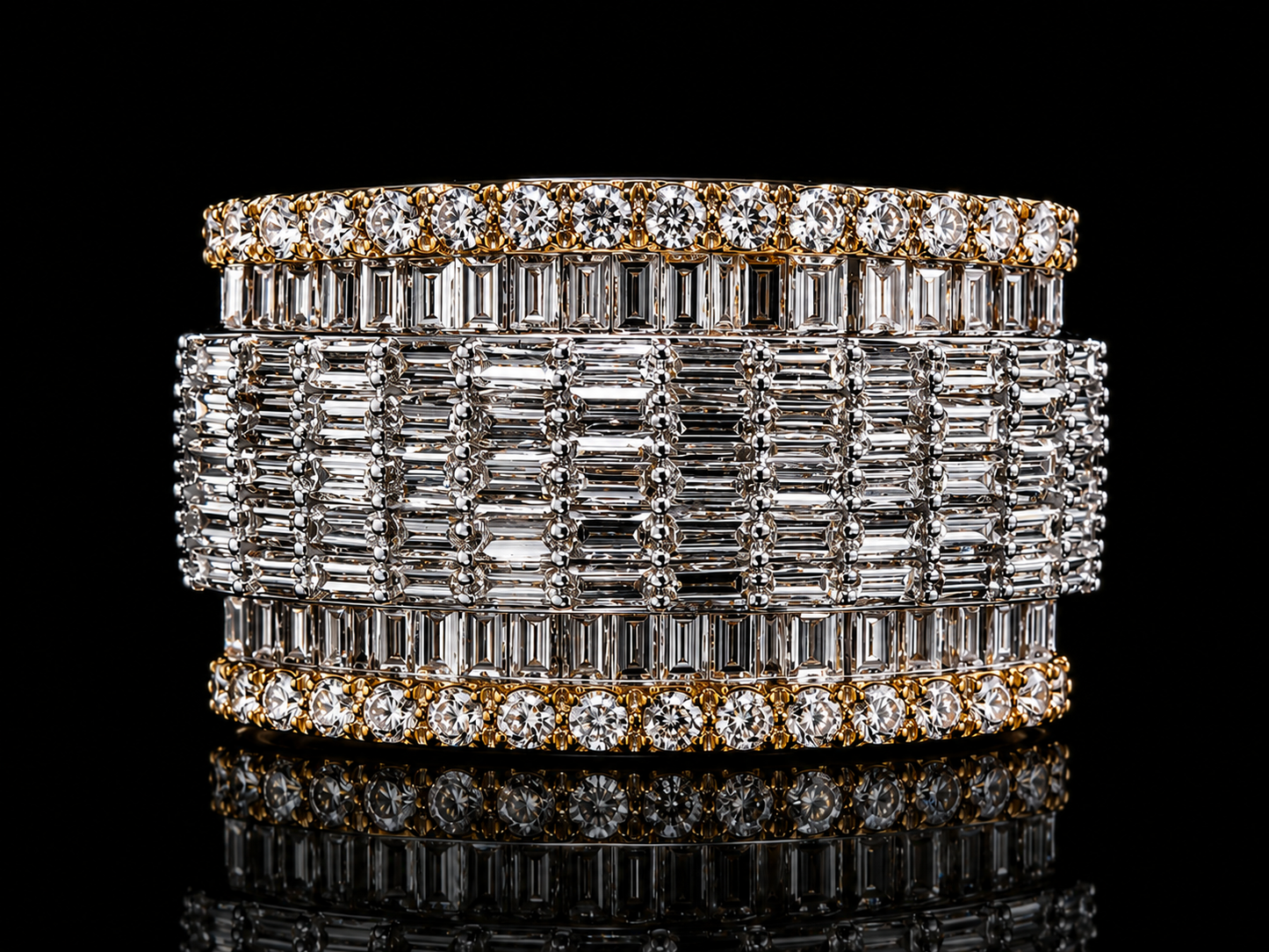 10KT Yellow Gold Diamond Statement Ring – 4.50 CT Natural Diamonds