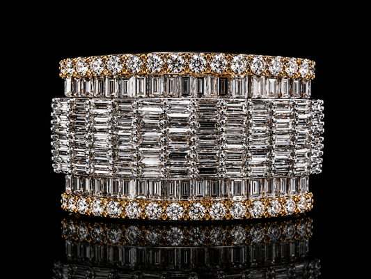 10KT Yellow Gold Diamond Statement Ring – 4.50 CT Natural Diamonds