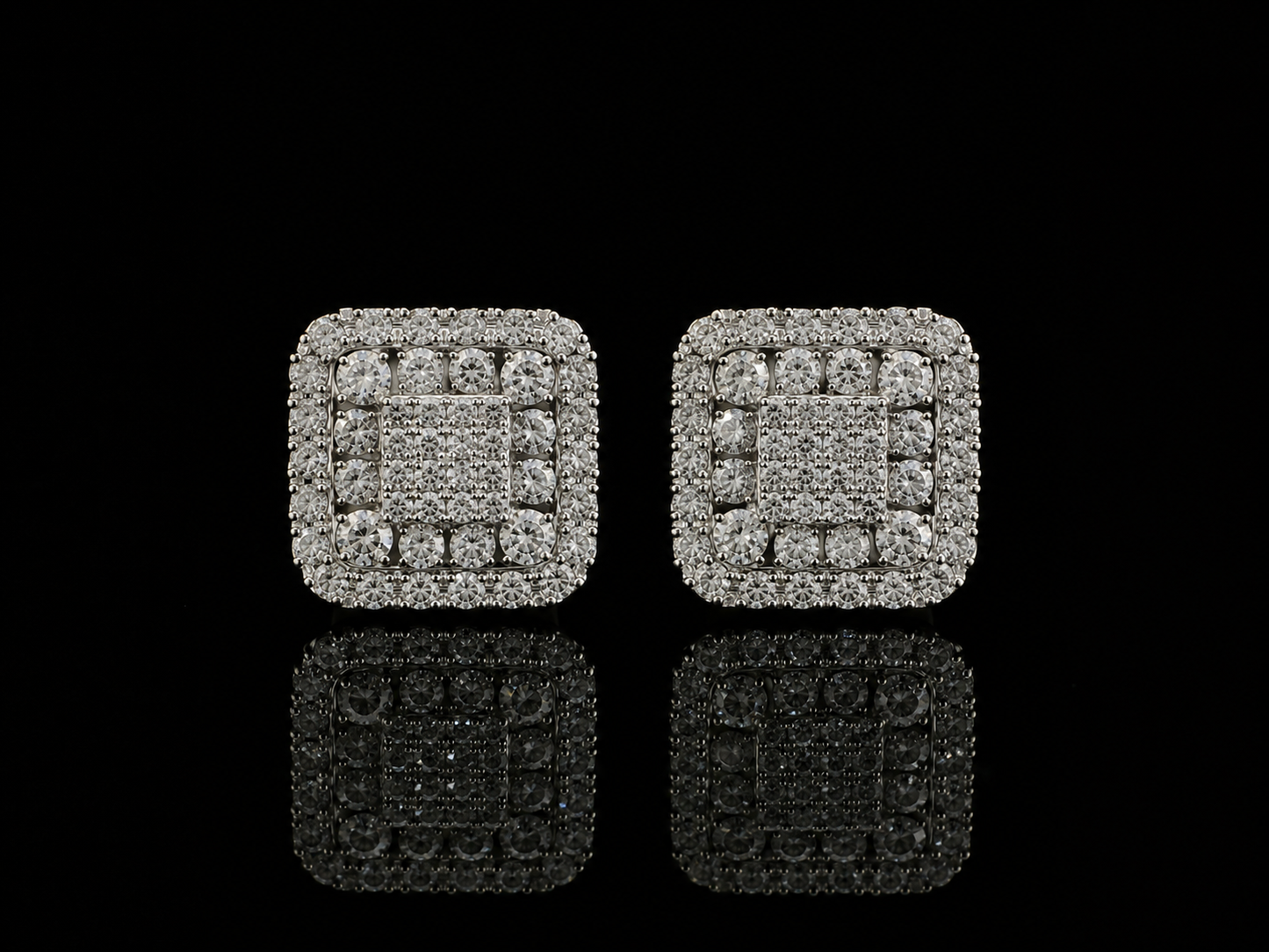 10K WHITE GOLD DIAMOND EARRINGS