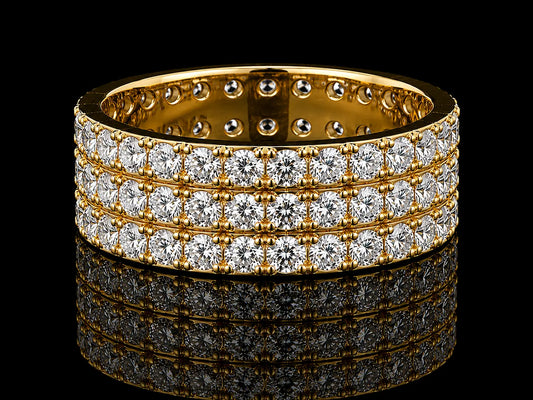 14K Yellow Gold Lab Diamond Full Eternity Ring – 2.60 CT VS–VVS F+ | 7 mm Angelica Jewellers