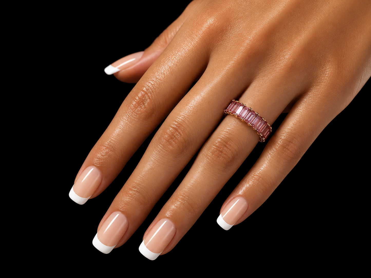 14K Rose Gold Emerald-Cut Tourmaline Semi-Eternity Band – 3.83 CT