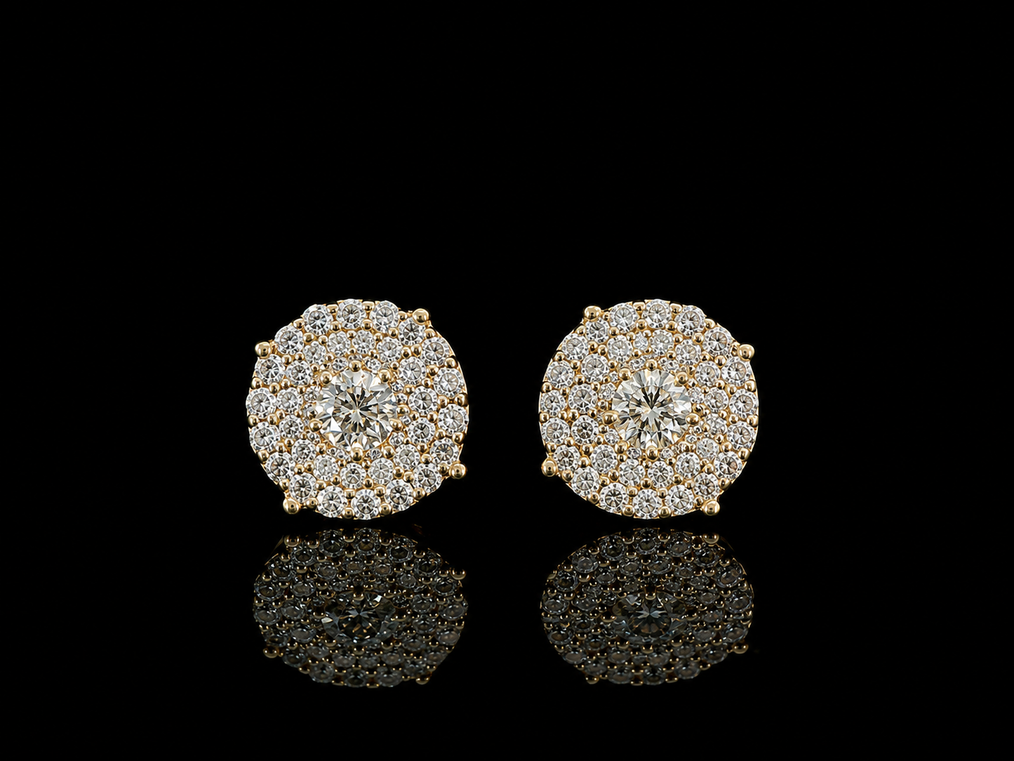 14K YELLOW GOLD DIAMOND EARRINGS